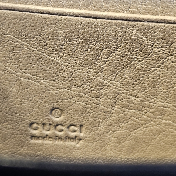 GUCCI DIAMANTE Zip Around Wallet Bamboo Tassel Silver Satin - Picture 10 of 16